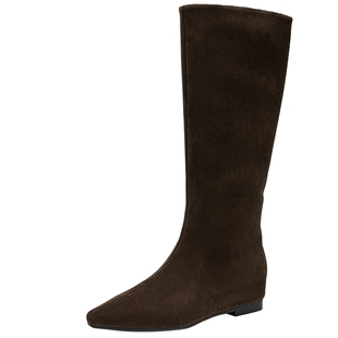 千百度内增高弹力袜靴女冬季新款瘦瘦高筒长靴