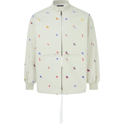 【折扣】Beams Plus 秋冬男宽松刺绣棉质混纺外套