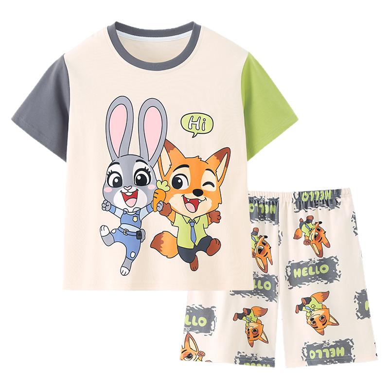 小恐龙睡衣儿童小男孩短袖薄款