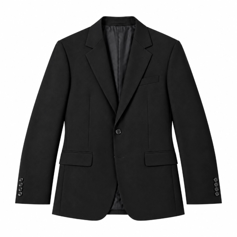 男士秋季黑色单排扣商务西服套装