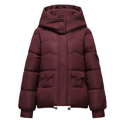 雅鹿短款羽绒服女2025冬季新款设计感白鸭绒加厚保暖连帽气质外套