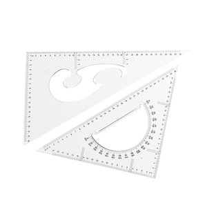 多功能高精度三角尺套装大号加厚绘图尺建筑工程测量设计教学学生教师用20 30 35 40 45cm三角板带云尺量角器
