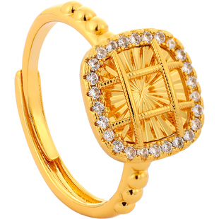 满天星方糖锆石戒指轻奢高级感尾戒女款小指沙金精致2025新款爆款