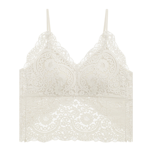 TINGE贴己布兰妮法式蕾丝吊带背心圆杯免穿文胸罩杯一体内搭上衣