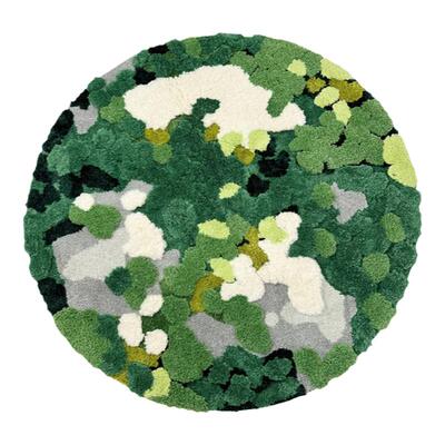 绿色苔藓卧室床边衣帽间圆形地毯