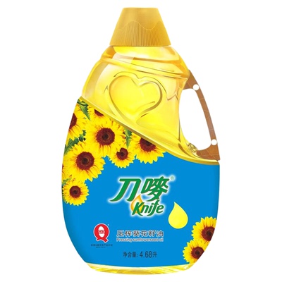 刀唛/Knife压榨葵花籽油4.68L瓶装 葵花油食用植物油