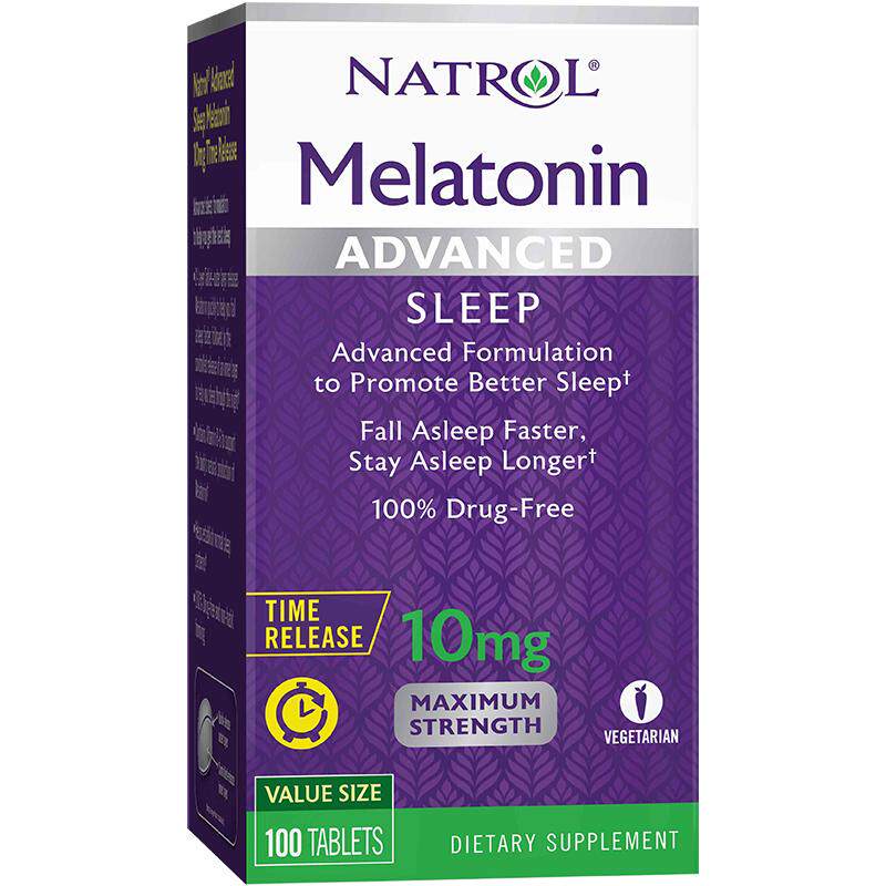 【自营】Natrol10mg褪黑素双层缓释片深度睡眠维生素B6+钙中老年
