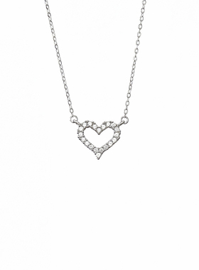 高级感轻奢金色锆石爱心锁骨链