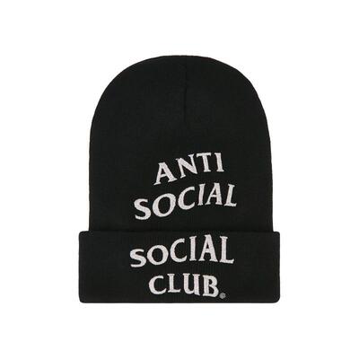Anti Social Social Club EMBROIDERED 针织毛线帽 黑色REVOLVE