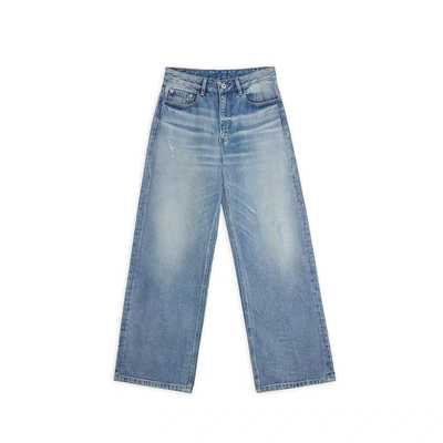 2261M宽松猫须洗水磨破牛仔裤