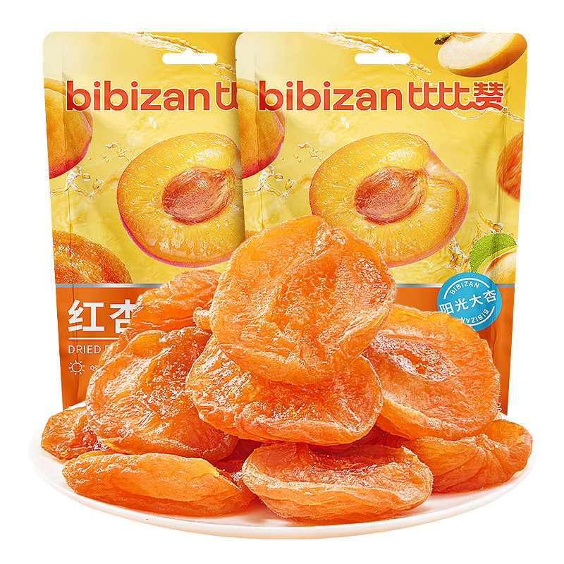 比比赞红杏干果脯蜜饯水果干杏干杏脯杏肉无核休闲解馋小吃零食MS