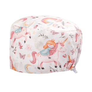 裕平鸟手术室纯棉小花帽口腔牙科手术帽男女医生专用全棉工作帽子