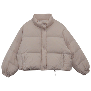 一三良品小个子 w能小奶包短款立领90白鸭绒羽绒服外套女面包服冬