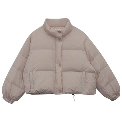 小个子短款立领90白鸭绒羽绒服冬