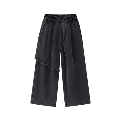 虾酱麻麻加绒直筒牛仔裤