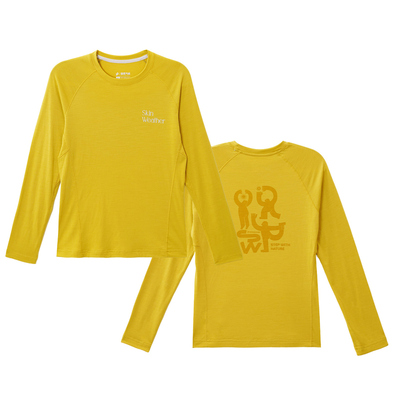 体表气候 共生之舞美利奴羊毛长袖T恤印花上衣男女户外运动打底衫