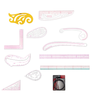 科灵打版放码尺子裁剪专用服装制版裁缝纫工具全套打板比例曲线尺