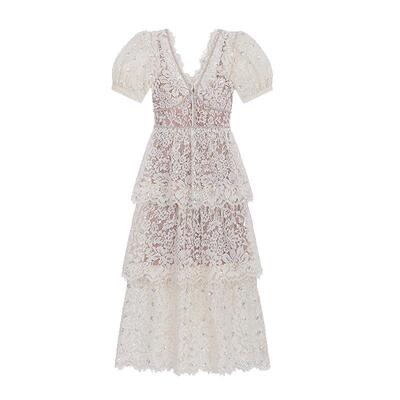 Self-Portrait白月光蕾丝仙女裙