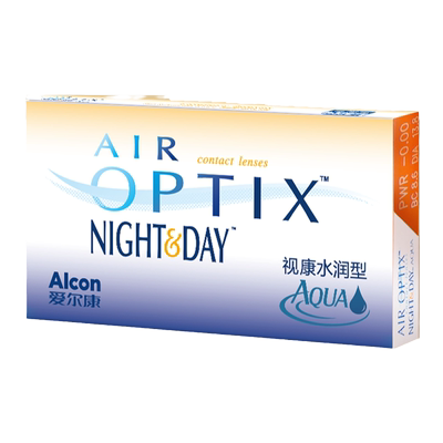 爱尔康舒视氧日夜8.4硅水凝胶月抛隐形眼镜3片装*3盒透明白片