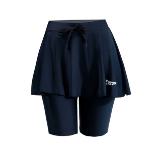 特步高腰女士平角泳裙短款半身裙单件单独裙大裙摆裙裤五分裙泳装