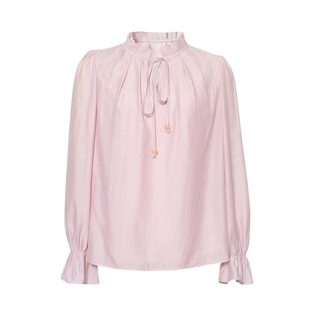 诗凡黎木耳边系带V领衬衫25秋吊带内搭法式雪纺衫伊芙丽outlets店