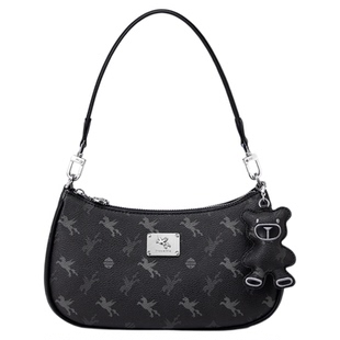 NU纽芝兰2026新款飞马老花腋下包单肩斜挎半月包气质手提法棍包