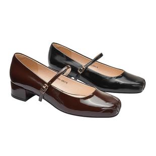 Toomanyshoes女鞋新款舞会开场粗跟法式优雅玛丽珍鞋