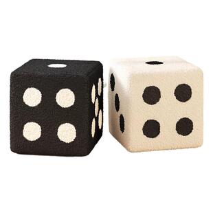 家用门口换鞋凳筛骰子小凳子创意坐墩羊羔绒客厅脚凳筛子小矮凳