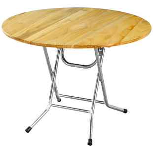 实木折叠餐桌家用桌子简易大圆桌4人8人家用圆形饭桌实木方桌圆桌