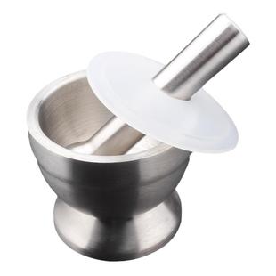 不锈钢蒜臼子捣碎罐石臼捣蒜器研磨器擂钵家用研钵捣药舂钵蒜泥臼