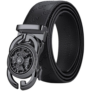 保罗男士真皮皮带2026新款时来运转腰带年轻人时尚潮流裤带男送礼