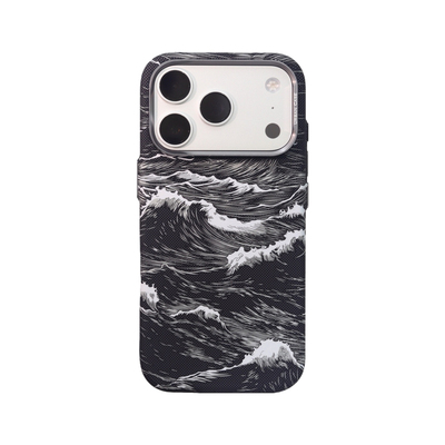 URBAN CASE 玄海系列限定款凯夫拉纹浮雕手工水贴磁吸适用于iPhone17promax手机壳17pro硬壳保护套磨砂防手汗