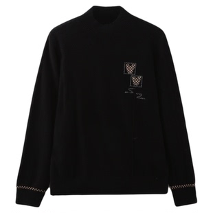 依佈中老年女士绵羊毛针织衫2025冬装新款半高领打底衫妈妈装上衣