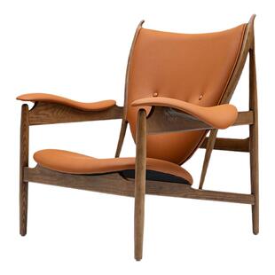 酋长椅主人椅阳台书房客厅单人真皮沙发椅设计师实木复古休闲椅子