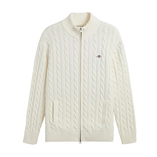 【绞绞者】GANT/甘特25秋冬男纯棉圆领毛衣翻领复古时尚绞花针织