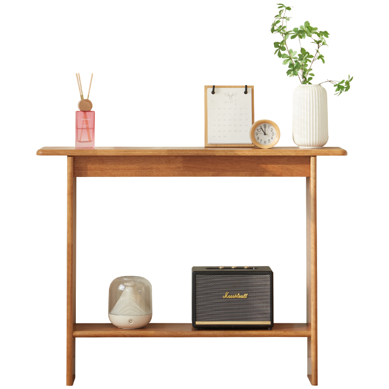 爱木思林实木玄关桌入户长条桌门厅置物架超窄走廊过道靠墙边几