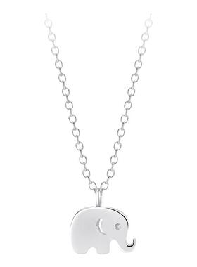 BaoPu银项链s925纯银项链轻奢时尚潮流森系小象纯银耳钉吊坠项链