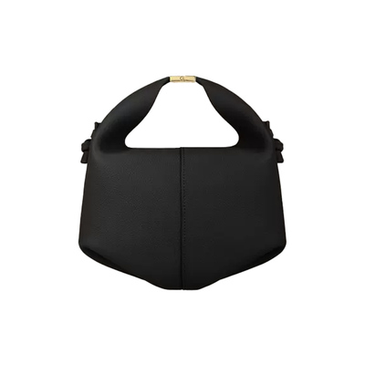 黑色荔枝牛皮手提斜挎包Polene