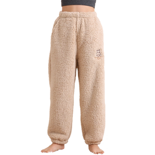 法兰绒暖暖裤儿童大人加厚珊瑚绒家居裤秋冬男童女童保暖宝宝睡裤