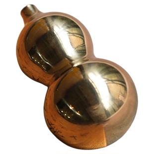 问心堂黄铜小葫芦笔搁创意笔山纸镇纸实心黄铜笔山国画文房摆件