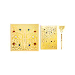 三尺鲤国潮文具金瓯永固笔记本礼盒博物文创金属书签中性笔高颜值黑色水笔记事本加厚记录本文具套装生日礼物