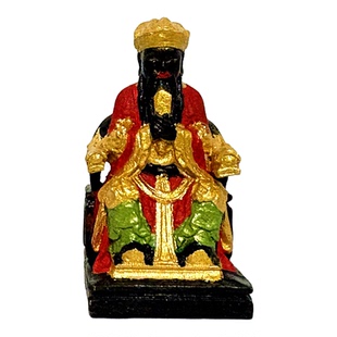 彩绘城隍爷木雕迷你佛龛雕刻文财神风水手工艺品佛像黄杨招财摆件