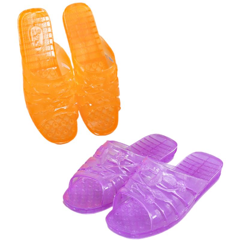 果冻透明水晶塑料平跟女拖鞋女士夏季坡跟厚底室外凉拖鞋塑胶公主