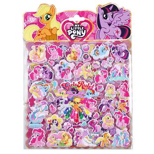 正版小马宝莉贴纸儿童装饰卡片3D立体泡泡贴碧琪柔柔紫悦贴纸书手帐咕卡水杯手机贴画幼儿园女孩防水卡通趣味