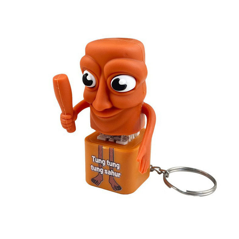 国外热卖tungsahur美国山海经钥匙扣木棍人语音发光手办keychain
