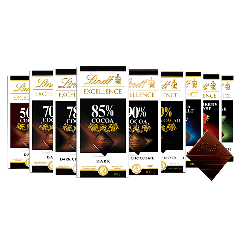 lindt瑞士莲特醇黑巧克力排块