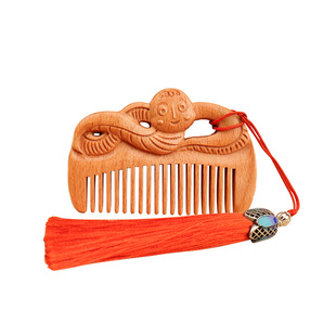 美木兮桃木梳生肖小梳子儿童抓周岁礼物可爱男女宝宝百天周岁留念