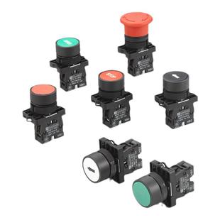 按钮开关自复位 22mm 带箭头符号 启动停止钮 XB2 点动开关平头钮