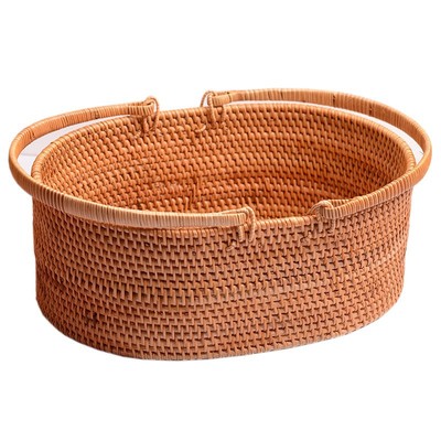 越南藤编收纳篮复古水果手提篮