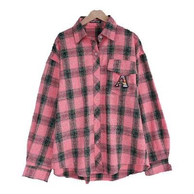 STN宽松原创衬衣长袖纯棉格子